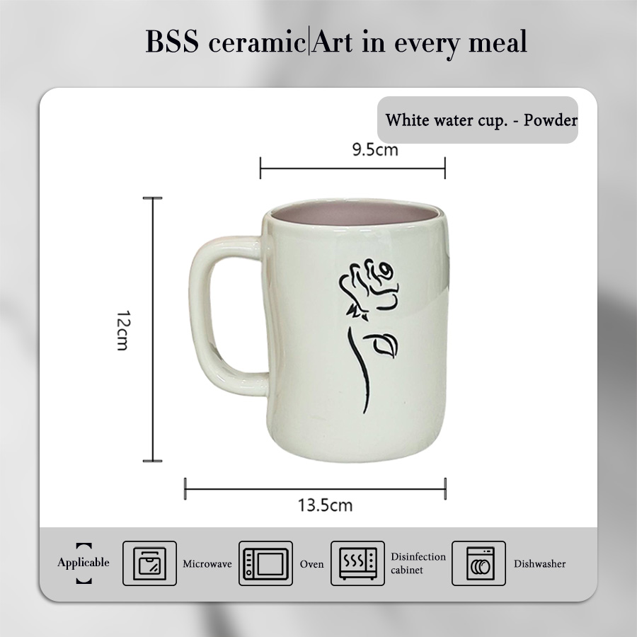 英文白色水杯-粉 product image